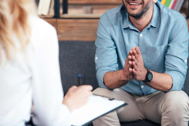 man assisting psychotherapy